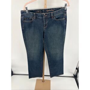 Loft Womens Original Boot Cut Jeans Size 10P Dark Wash Cotton Blend NWT FLAW